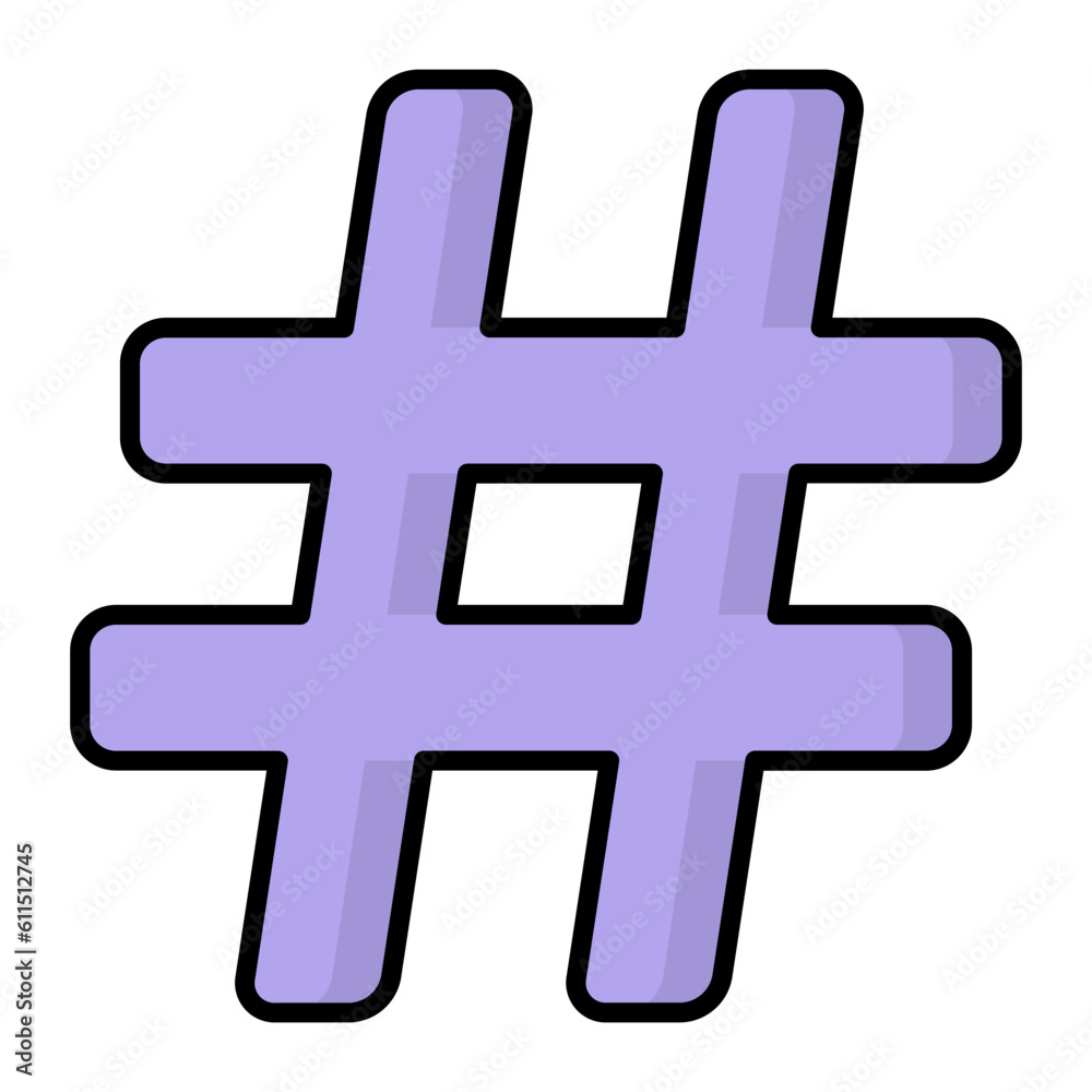 Fototapeta premium Hashtag Line Color Icon
