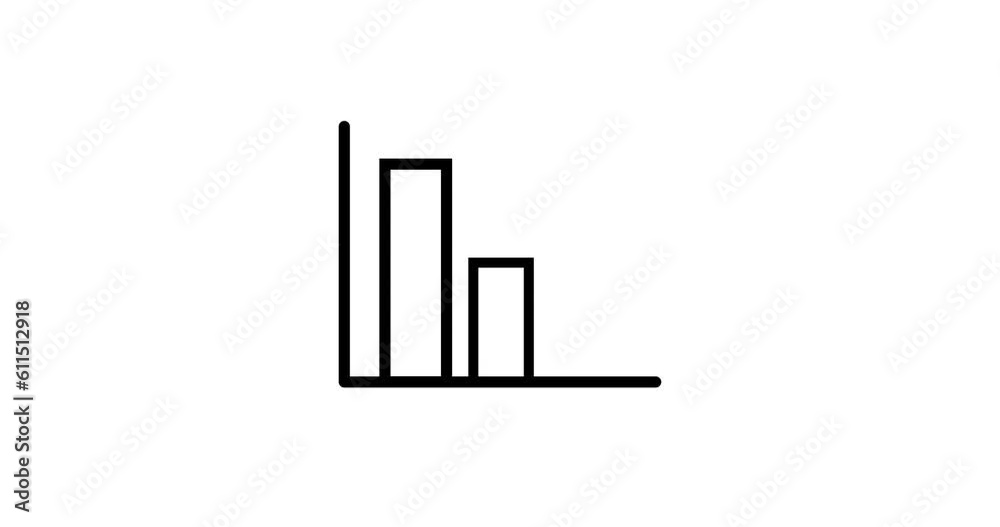Animation of Simple outline graph icon isolated on white background. Business growth charts 4K resolution icon animated. High-quality 4k footage. Animation of Simple outline graph icon isolated on white background. Business growth charts 4K resolution icon animated. High-quality 4k footage.