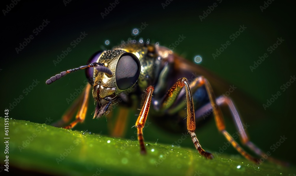 macro shot of a fly, generative ai macro shot of a fly, generative ai