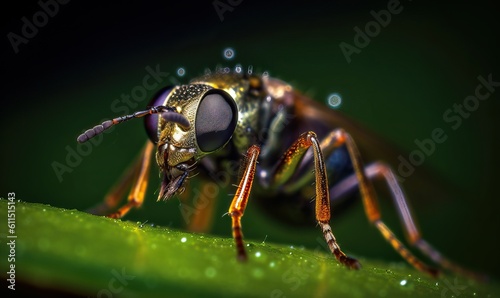 macro shot of a fly, generative ai © FrankBoston