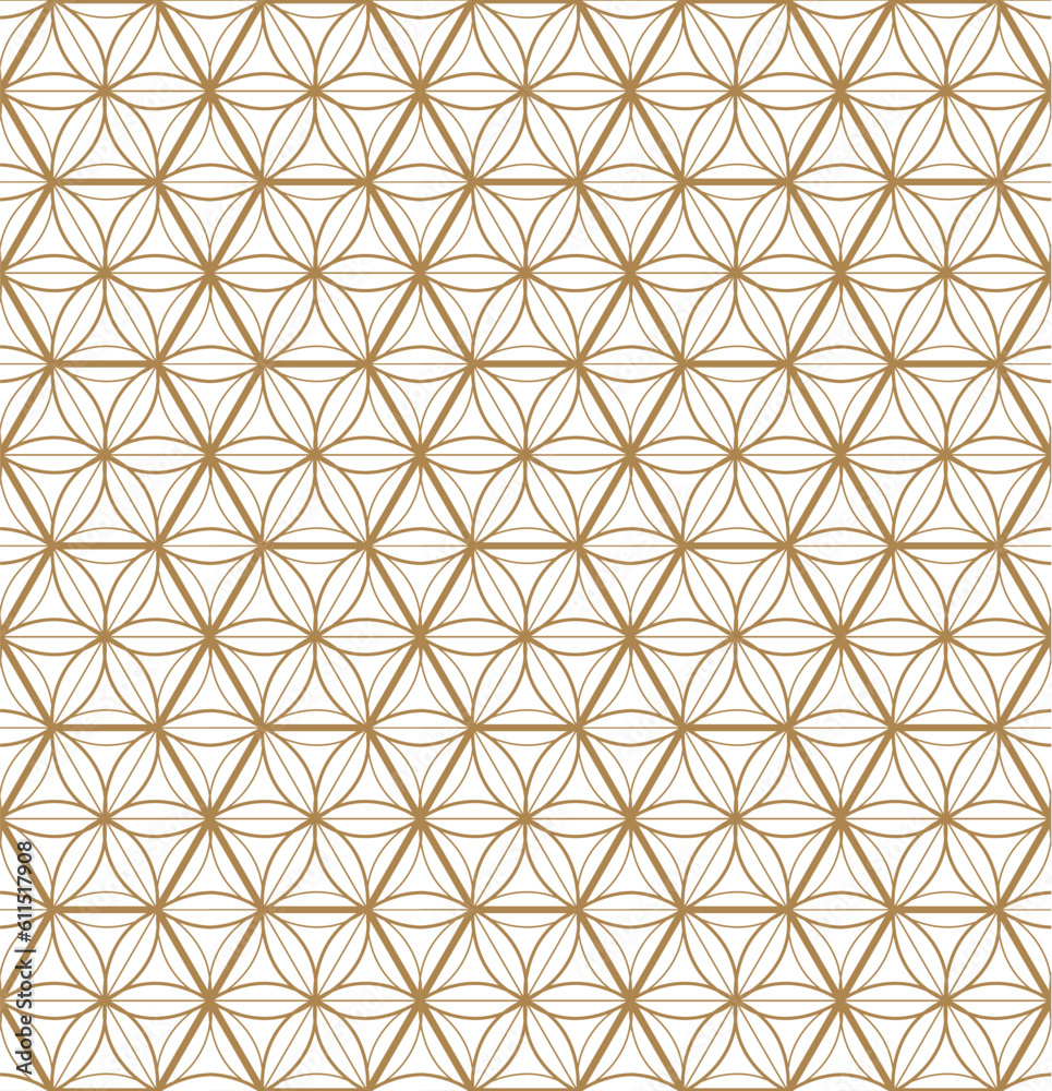 Fototapeta premium Japanese pattern background vector. Gold geometric cover design , poster, card and layout design. Abstract template design. Floral pattern.
