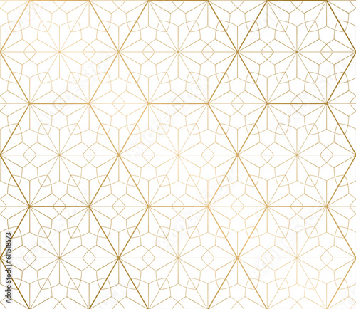Japanese seamless pattern. Gold gradient background. Flower texture
