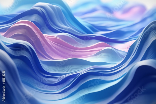 animation of blue waves flowing like liquids, in the style of pastel. AI generative