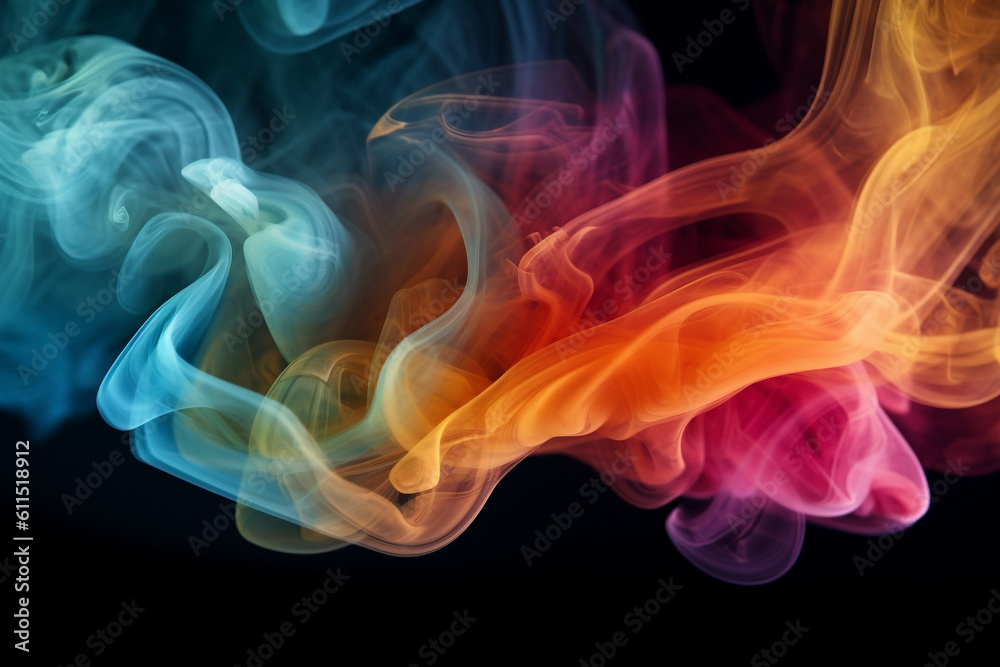 Vivid, colorful swirling smoke background, fun, life, glory. Developed with generative ai
