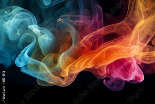 Vivid, colorful swirling smoke background, fun, life, glory. Developed with generative ai