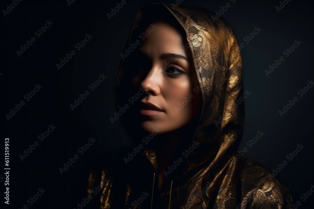Portrait of a beautiful Arab woman in a veil. AI generated, human enhanced Portrait of a beautiful Arab woman in a veil. AI generated, human enhanced