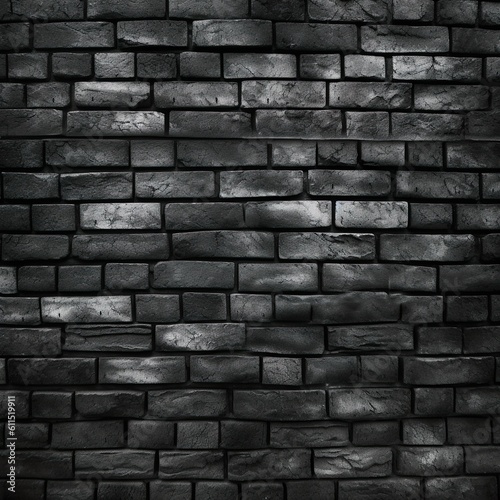 Texture of a black painted brick wall paper 