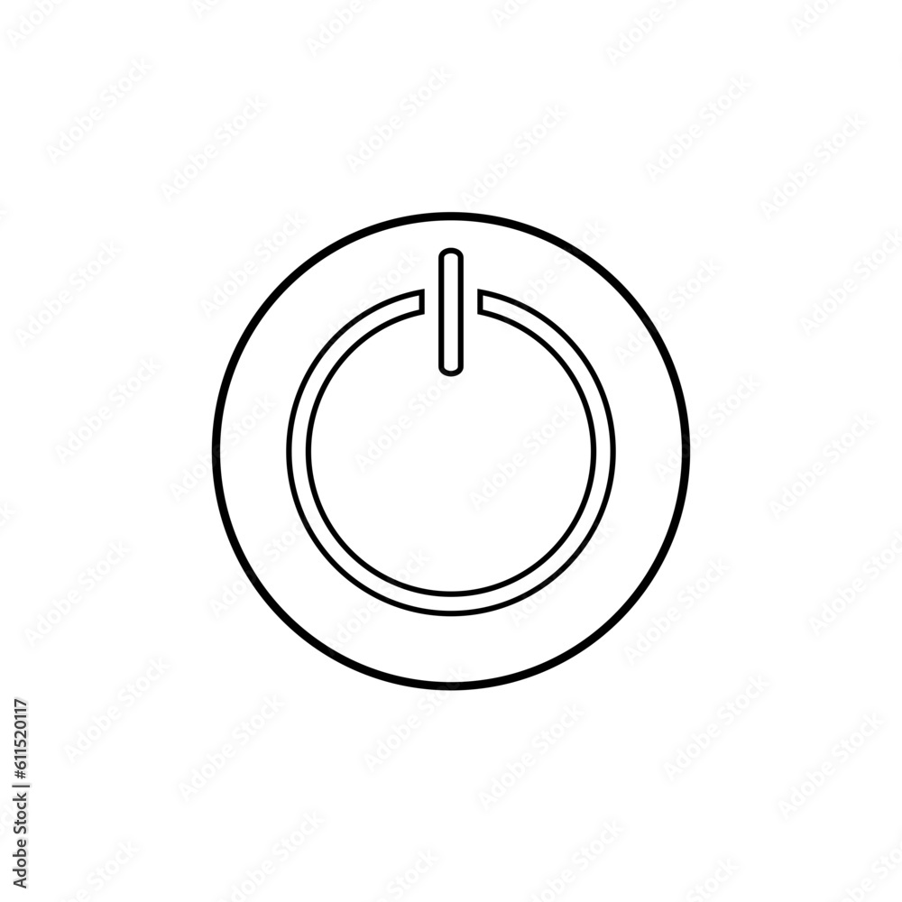 power button icon in line circle power button icon in line circle
