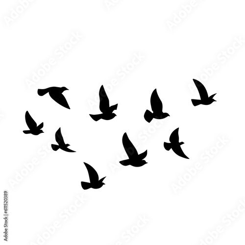 Obraz na plátně Flying bird silhouette