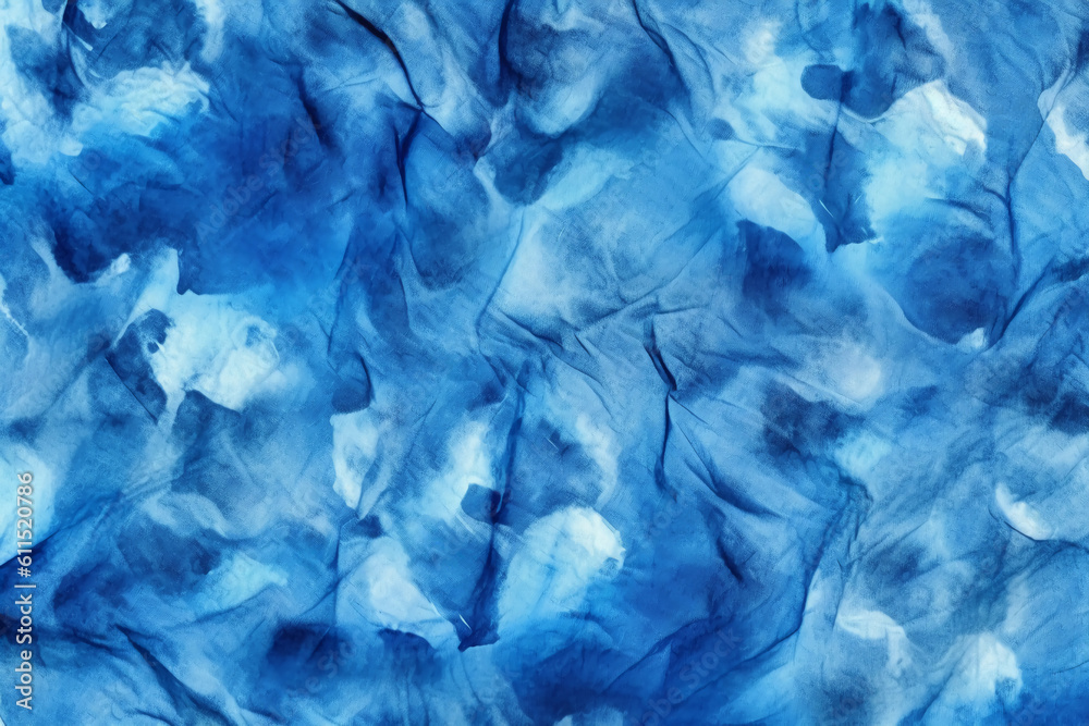 Fototapeta premium Cyanotype, fabric, background, blue. AI generative