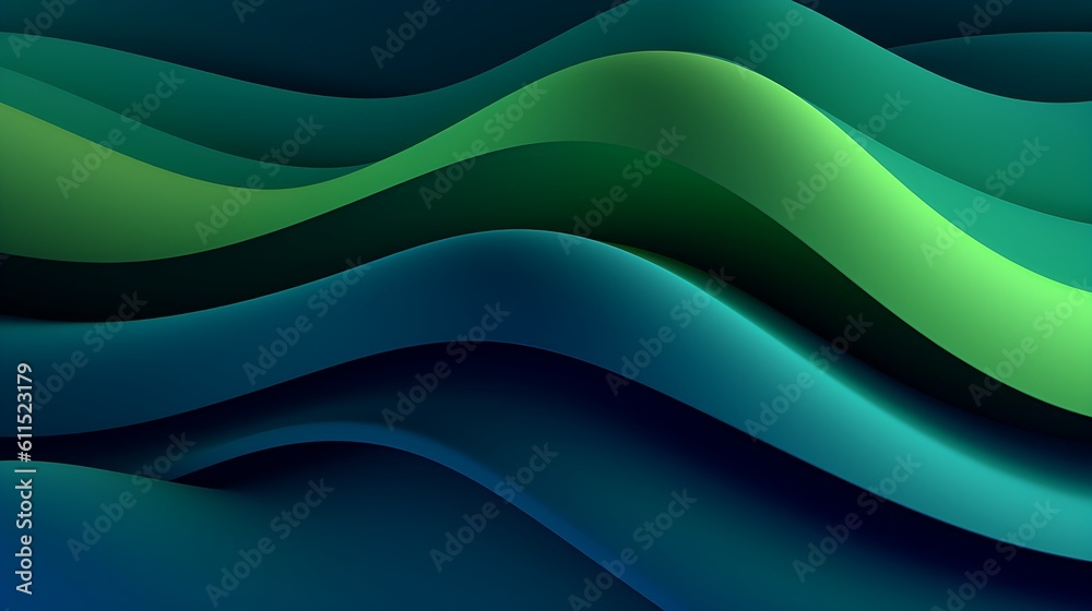 Abstract Dark Green and blue liquid Wave Background. Generative AI Abstract Dark Green and blue liquid Wave Background. Generative AI