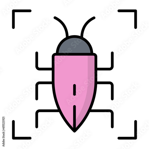 Bug Target Line Color Icon