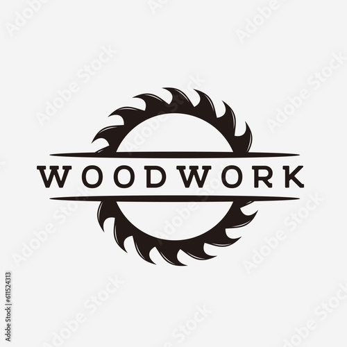 carpentry woodwork logo design vector