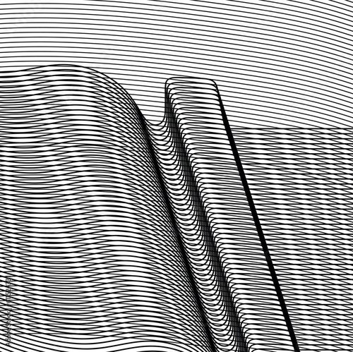 Volumetric surface with a large threshold of many lines.