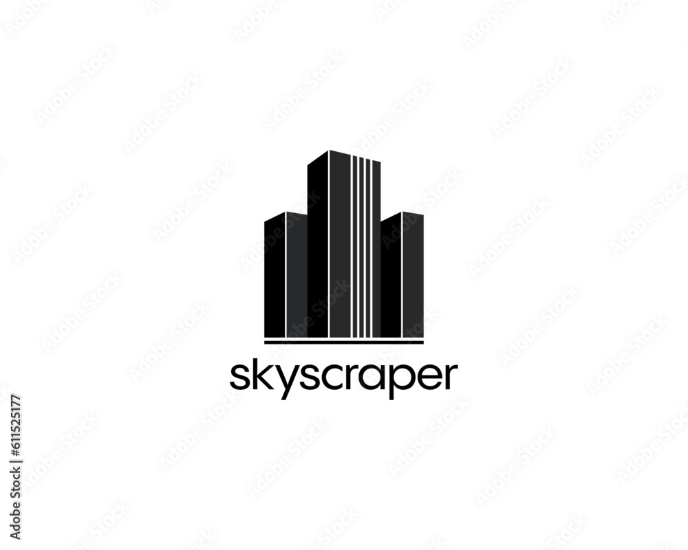 Building logo design template. Design for construction, residence, architecture, skyscrapers and cityscape.