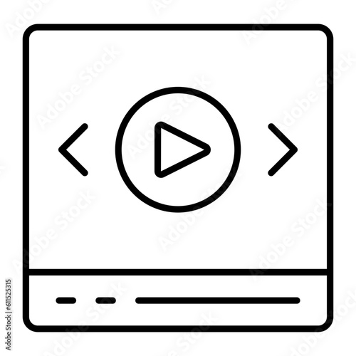 Video Streaming Thin Line Icon