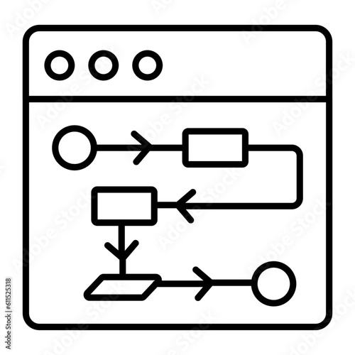 Web Algorithm Thin Line Icon