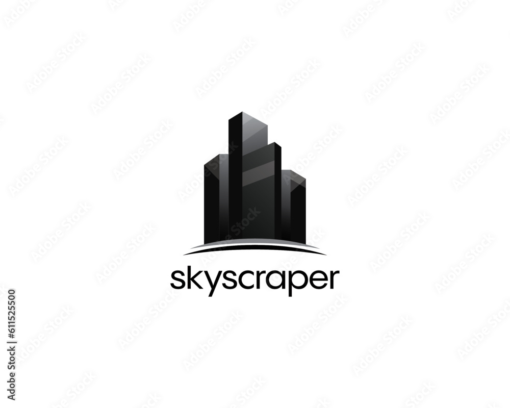 Building logo design template. Design for construction, residence, architecture, skyscrapers and cityscape.