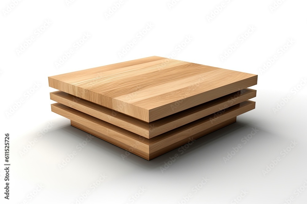 Image of a contemporary low table isolated on a white background. Generative AI