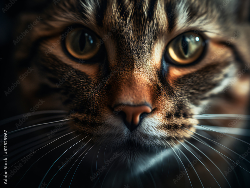 A close up of a cat's face with a blurry background Generative Ai A close up of a cat's face with a blurry background Generative Ai