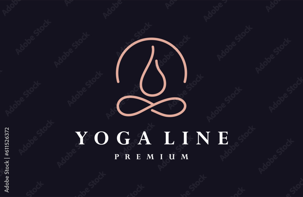 Luxury Human Yoga Logo Design Template line style . Luxury Human Yoga Logo Design Template line style .