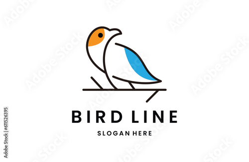 Bird logo vector design template in isolated white background