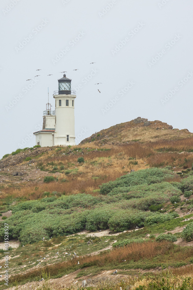 Anacapa Island Light Station and foghorn at  Channel Islands National Park, California