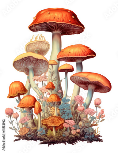 Vintage mushroom in the forest