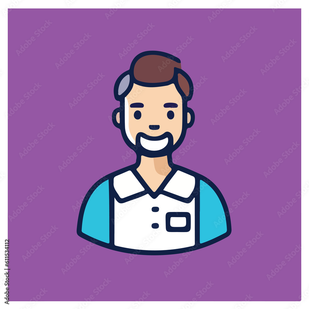 Isolated man and woman cartoon design, flat icon head avatar, Positive face businesswoman upper body icon vector illustration, person Illustration Isolated,  Modern Line Icon,  Cute Young Character 