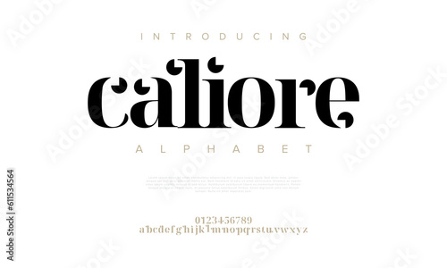 Elegant luxury abstract wedding fashion logo font alphabet. Minimal classic  urban fonts for logo, brand etc. Typography typeface uppercase lowercase and number. vector illustration