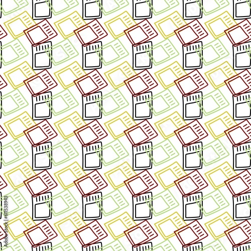 seamless pattern with card. hand draw background.