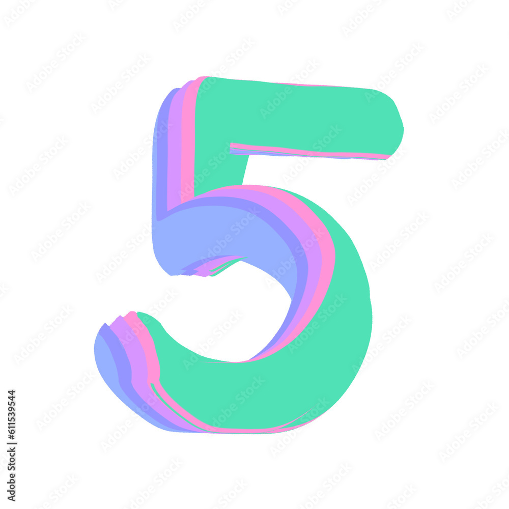 3d number five with background 3d number five with background