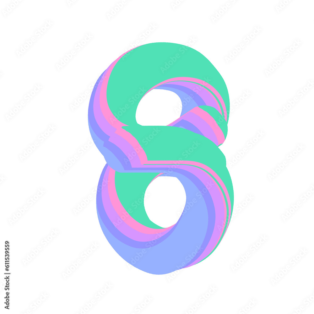 3d colorful letter a