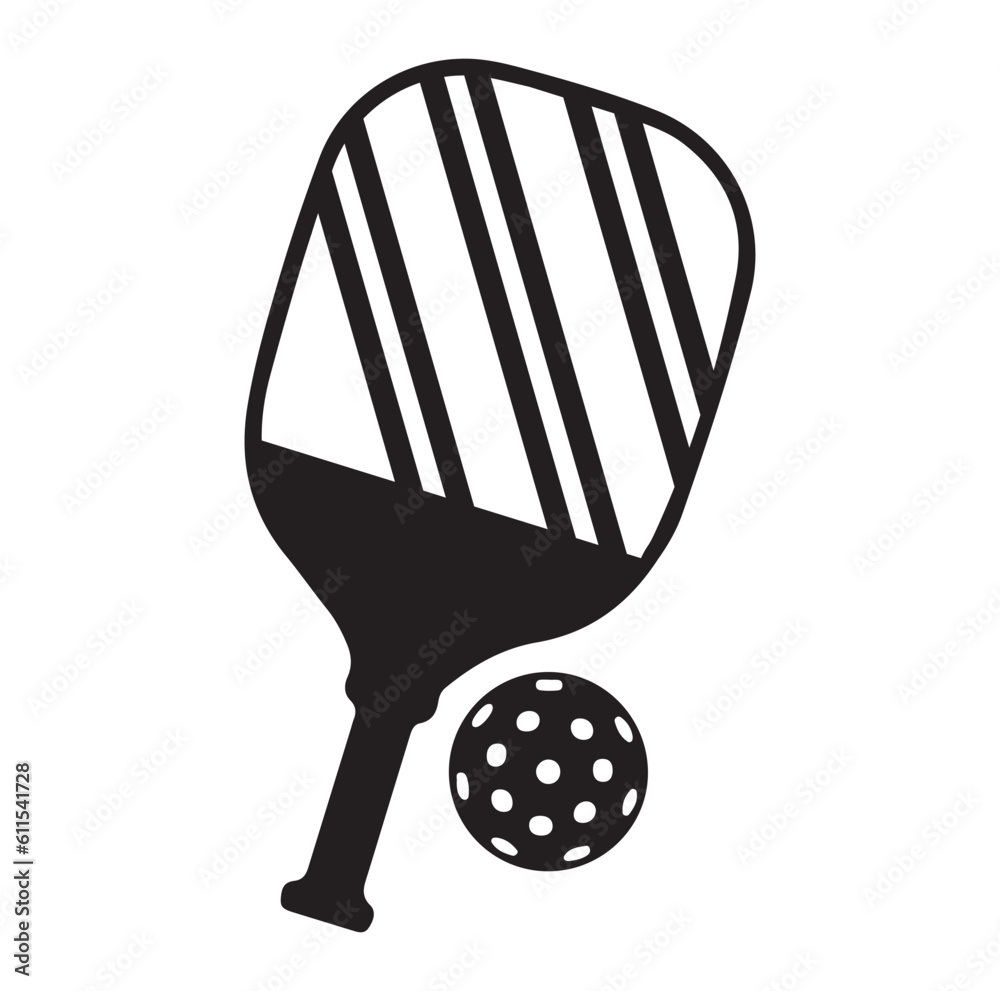 Pickleball vector And Pickleball Paddles Sign Symbol Icon Vector
