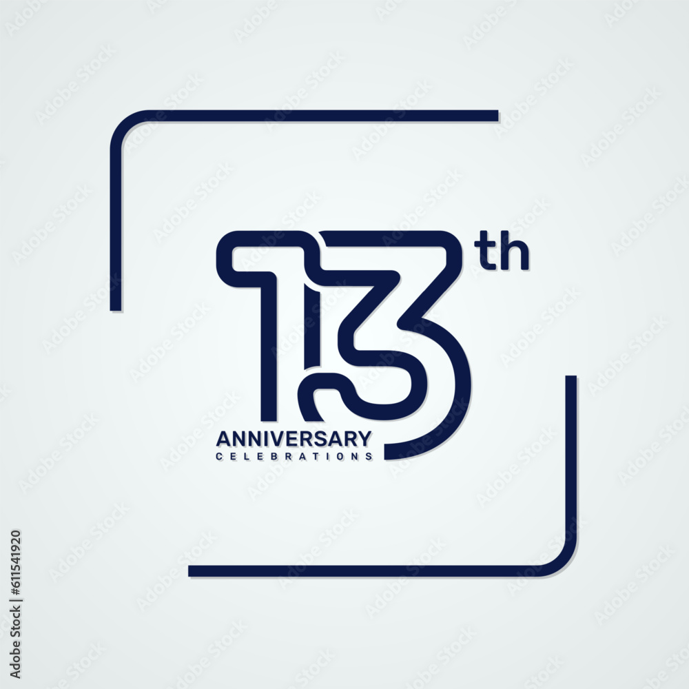 13th anniversary logo design with double line style concept, logo vector template 13th anniversary logo design with double line style concept, logo vector template