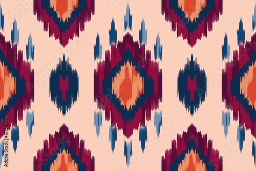 Ikat geometric folklore ornament. Tribal ethnic vector texture. Seamless striped pattern in Aztec style. Figure tribal embroidery. Indian, Scandinavian, Gyp sy, Mexican, folk pattern.ikat pattern