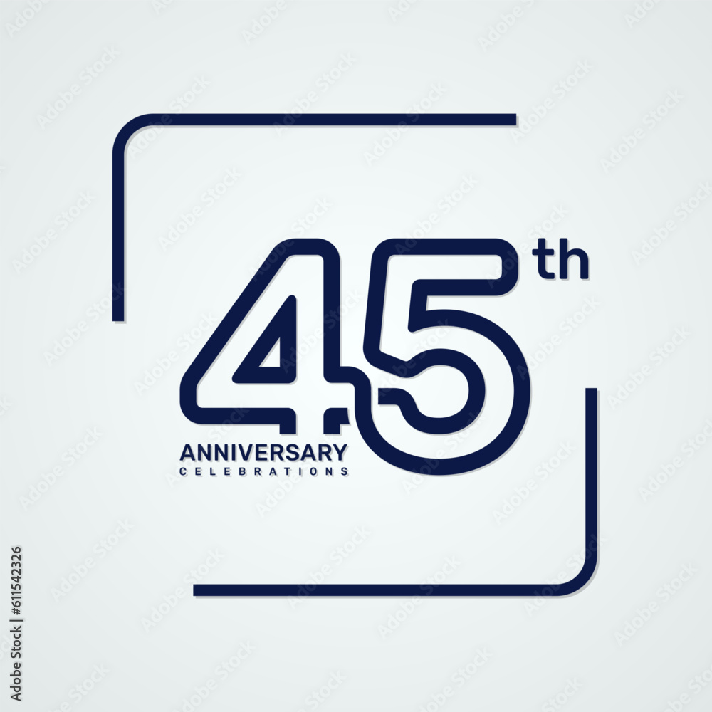 45th anniversary logo design with double line style concept, logo vector template 45th anniversary logo design with double line style concept, logo vector template