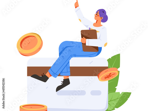Internet finance and wealth management investment flat vector concept operation hand drawn illustration
