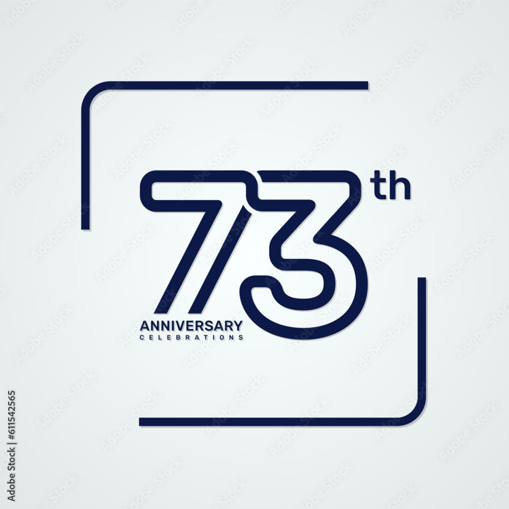 73th anniversary logo design with double line style concept, logo vector template 73th anniversary logo design with double line style concept, logo vector template