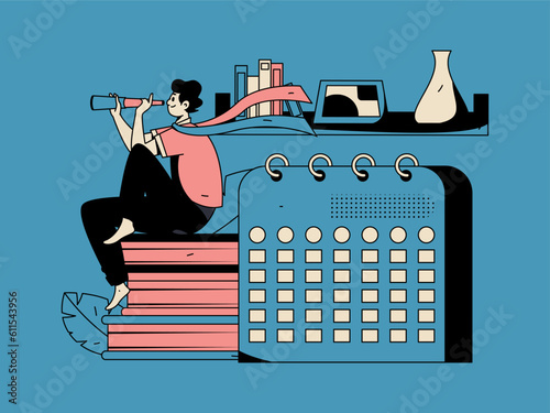 Education learning people flat vector concept hand drawn illustration

