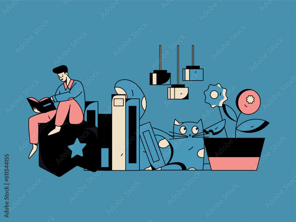 Learning Human Vector Education learning people flat vector concept hand drawn illustration ...