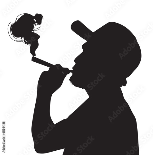 a smoker vector silhouette 