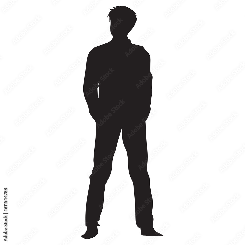 A Man Standing Vector silhouette illustration