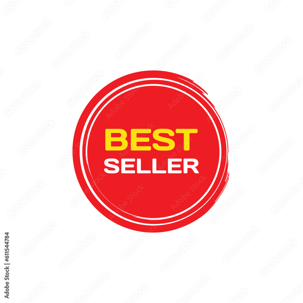 Flat best seller badge sticker design Flat best seller badge sticker design