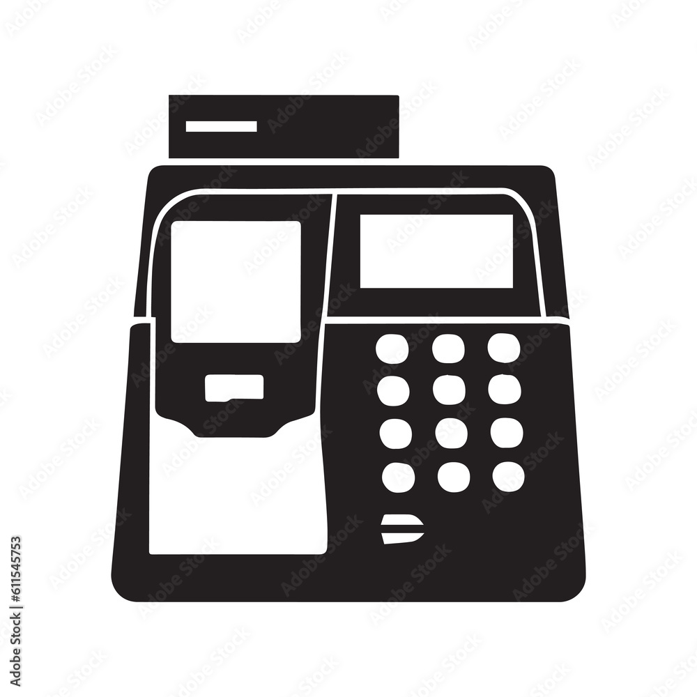 credit card machine Vector silhouette illustration credit card machine Vector silhouette illustration