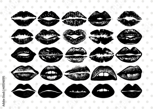 Lips Silhouette, Lips SVG, Lip Svg, Kissing Lip Svg, Sexy Lips Svg, Lips Bundle, SB00200