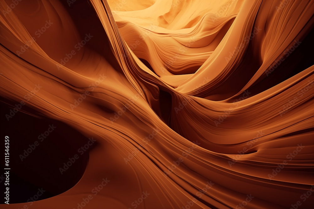 Obraz premium Abstract 3d rendering of wavy surface. Futuristic desert background design. generative AI