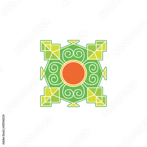 Precision vine ornament logo design template sign, logo with solid color style,
