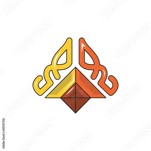 simple pyramid logo, modern sign template. solid color style,
