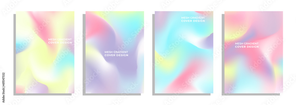 mesh gradient abstract background set